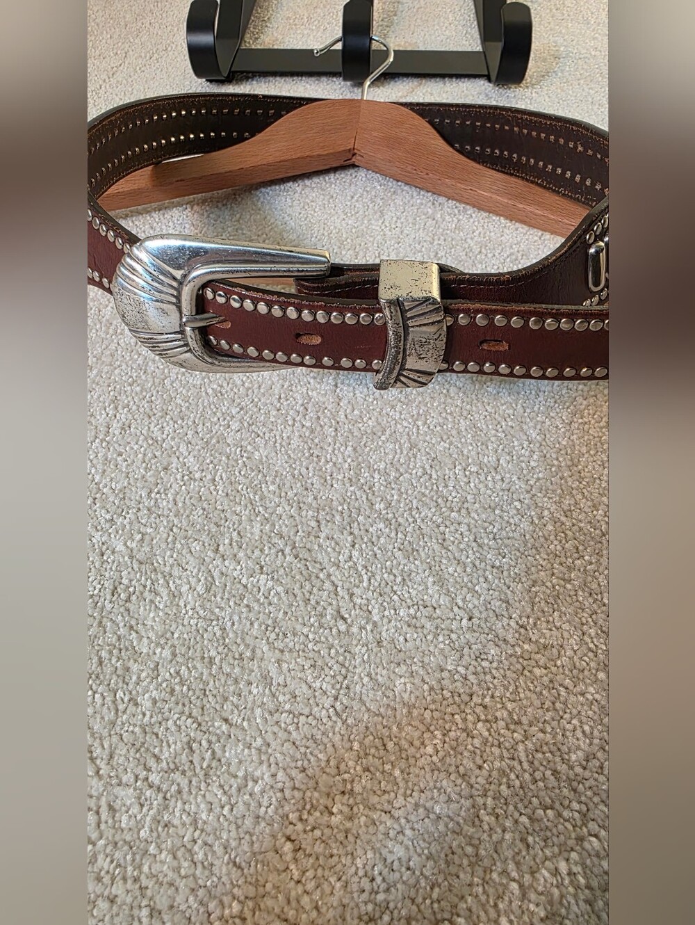 Vintage Nadim Leather Studded Belt Western 90's Made In USA 36" Long